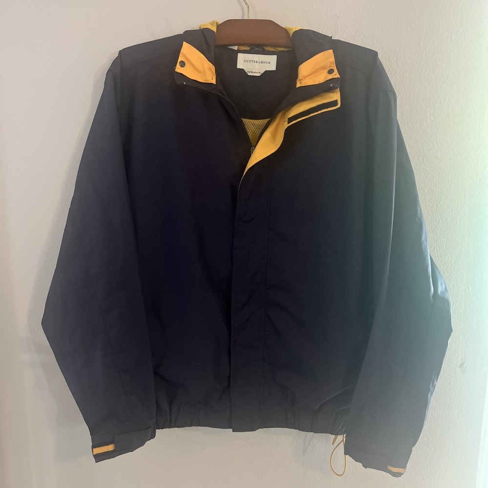 Cutter & Buck Men's M Windbreaker Navy Blue  Jacket Coat‎ Weather Tec Pockets